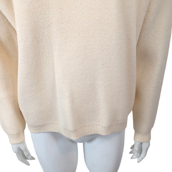 Chelsea and Theodore Crew Neck Sweater Pullover Ivory Off White Womens XL - Picture 5 of 9